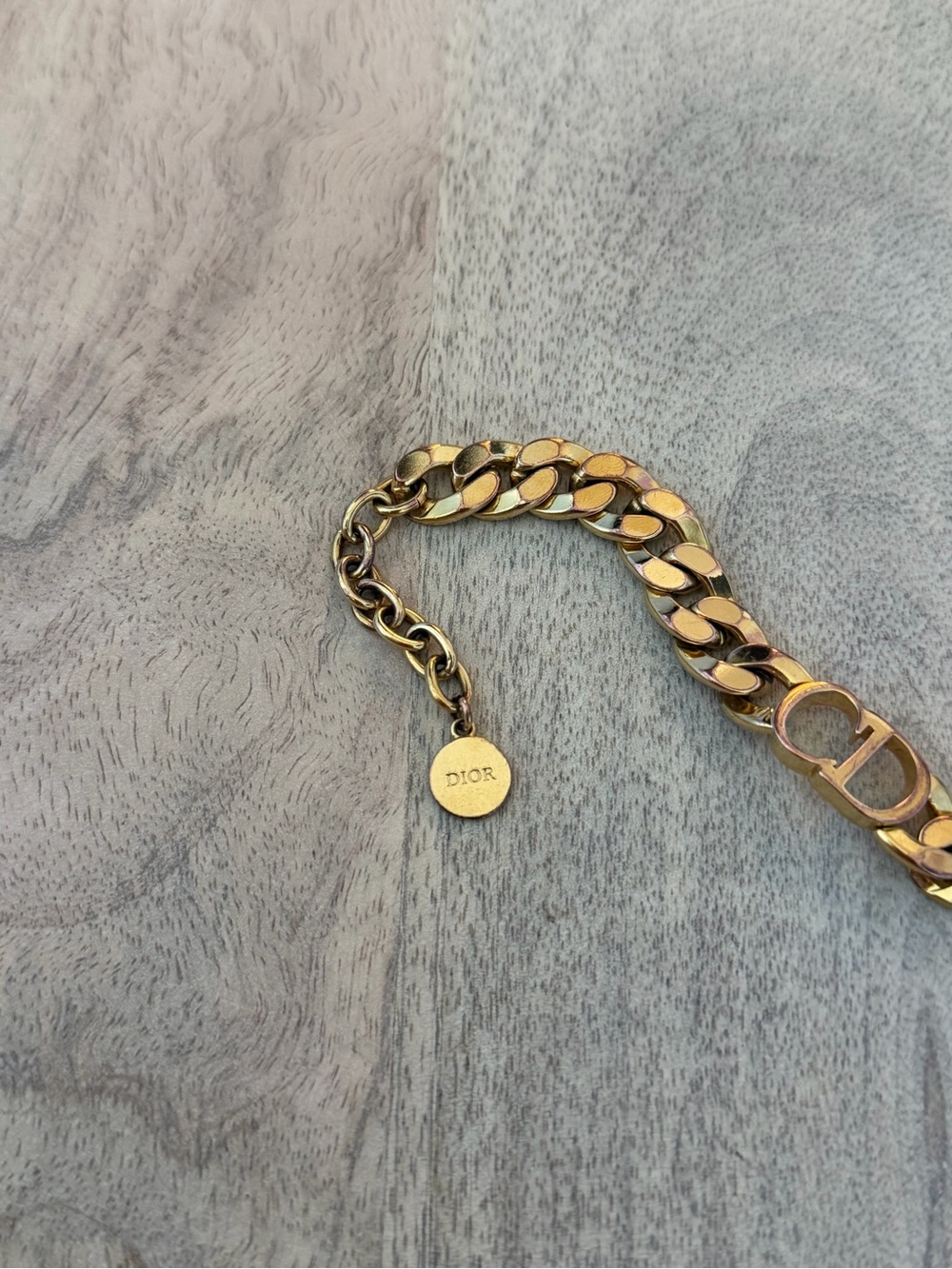 Authentic Dior CD Logo Chain Bracelet Gold Tone Danseuse Etoile - Picture 5 of 7